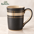 RadnzXo™ Charcoal Tartan Ceramic Mug
