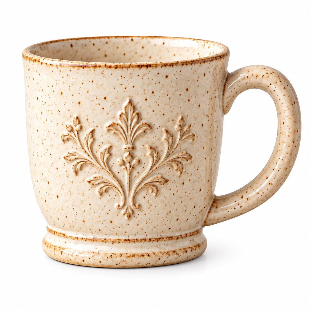RadnzXo™ Oatmeal Speckled Embossed Mug