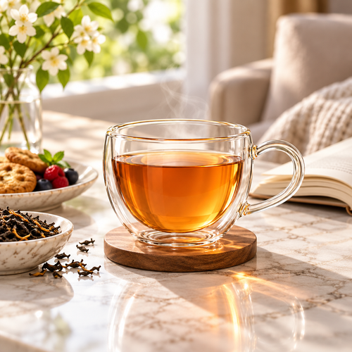 RadnzXo™ Double-Wall Clear Glass Tea Cup