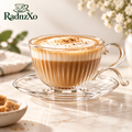 RadnzXo™ Ribbed Glass Cappuccino Cup & Saucer